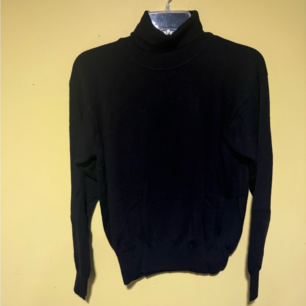 Sutton Studio for Bloomingdales Womens L Black Cashmere Merino Wool